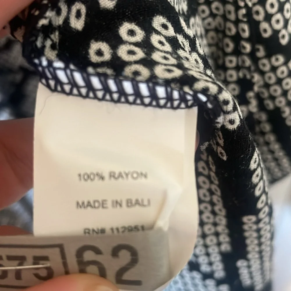 Anthropologie Gillian Printed Kimono One Size Black and White Kimono OS